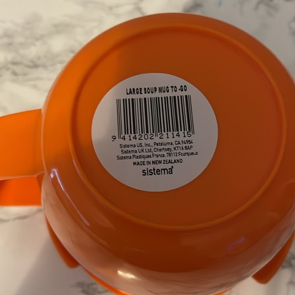 Sistema To Go Collection Soup Mug Large 30.4 oz  NWT Orange - Picture 6 of 6